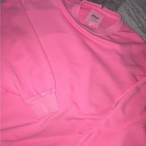 Aerie Pink Crewneck Sweater Relaxed Fit